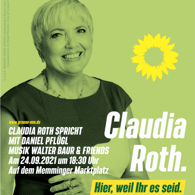 Claudia Roth kommt nach Memmingen!