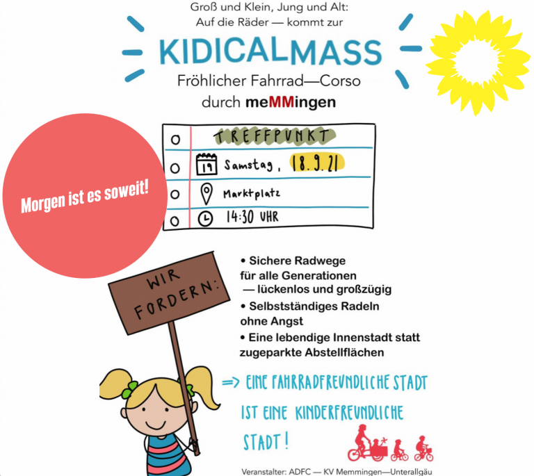 Kidical Mass 2021 – für Kinder- und fahrradfreundliche Orte! MORGEN IST ES SOWEIT!!!